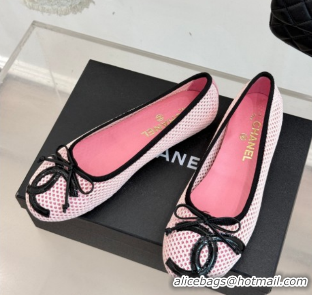 Cheap Price Chanel Mesh Ballet Flats with Maxi CC CH030603 Pink 2026