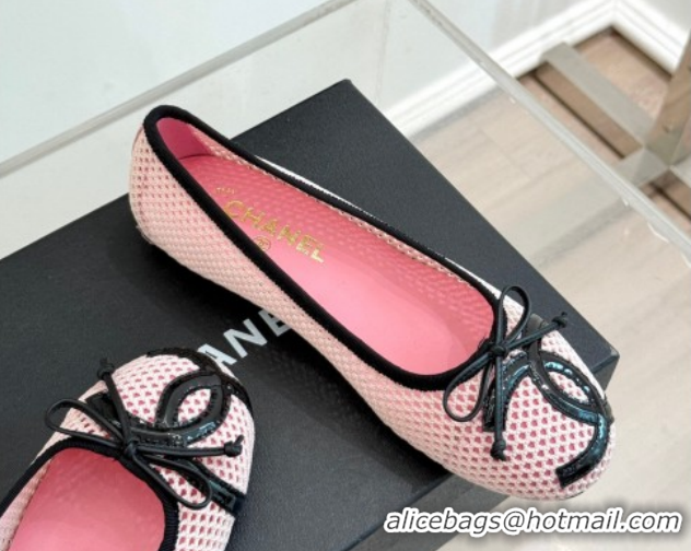 Cheap Price Chanel Mesh Ballet Flats with Maxi CC CH030603 Pink 2026