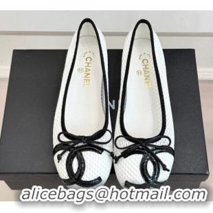 Durable Chanel Mesh Ballet Flats with Maxi CC CH030603 White 2026