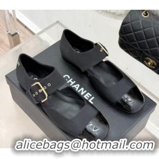 Chanel Grosgrain & Patent Leather Mary Janes Ballet Flats G47028 Black 2026