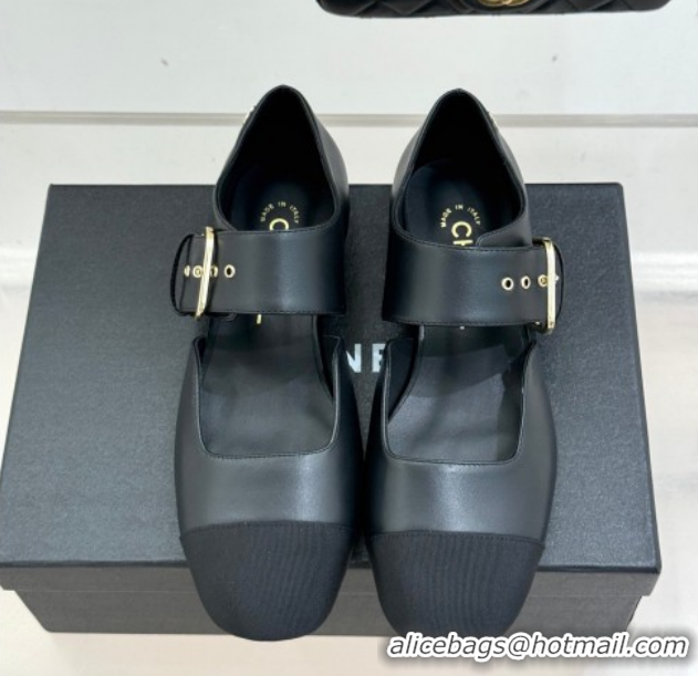 Grade Quality Chanel Lambskin Leather and Grosgrain Mary Janes Ballet Flats G47028 Black 2026