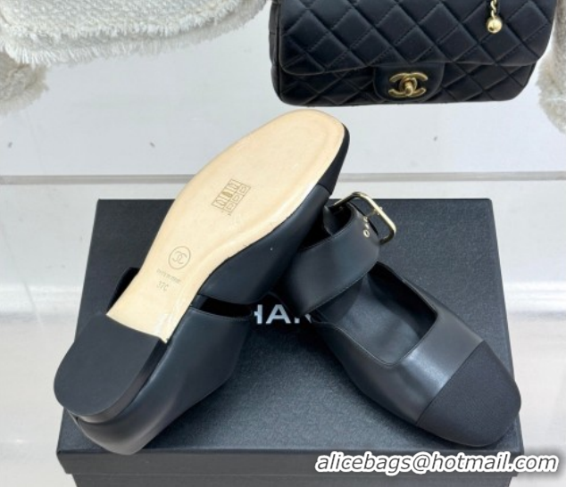 Grade Quality Chanel Lambskin Leather and Grosgrain Mary Janes Ballet Flats G47028 Black 2026