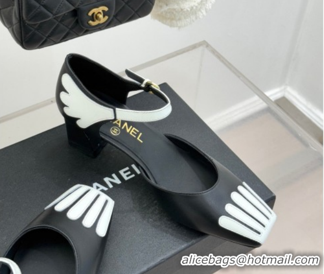 Good Quality Chanel Calfskin & Patent Leather Mary Janes Pumps CH030604 Black 2026