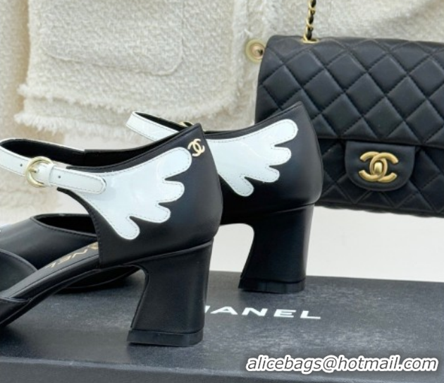 Good Quality Chanel Calfskin & Patent Leather Mary Janes Pumps CH030604 Black 2026