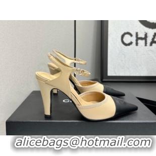 Best Product Chanel Lambskin Leather Slingbacks Pump 9cm G47083 Beige 2026