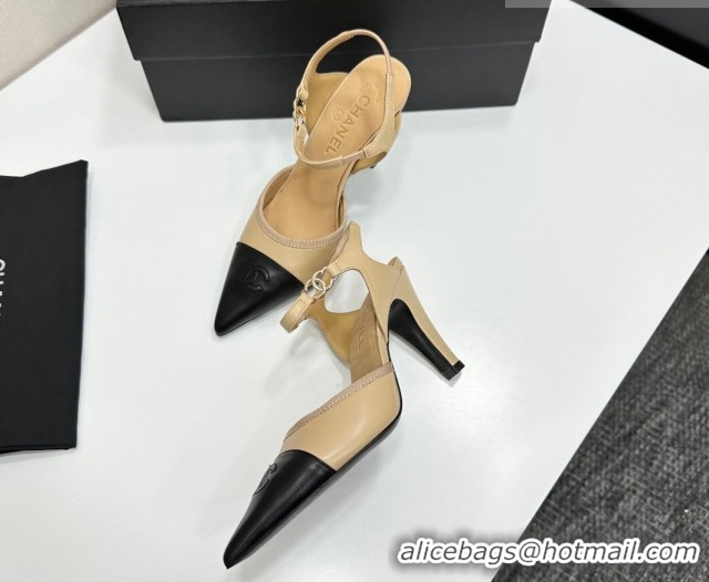 Best Product Chanel Lambskin Leather Slingbacks Pump 9cm G47083 Beige 2026