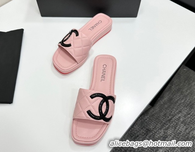 Hot Style Chanel Lambskin Leather Wedge Slides Sandal CH030605 Pink 2026