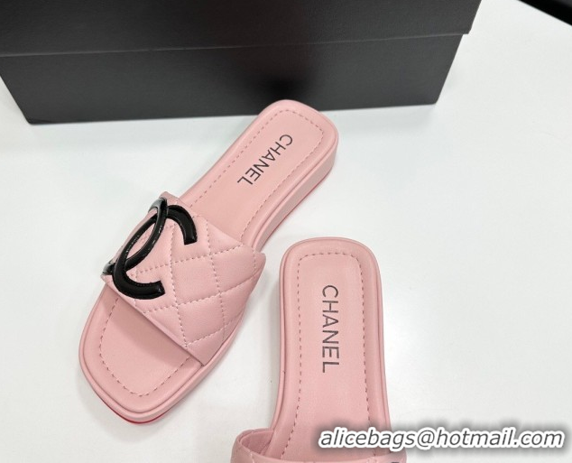 Hot Style Chanel Lambskin Leather Wedge Slides Sandal CH030605 Pink 2026