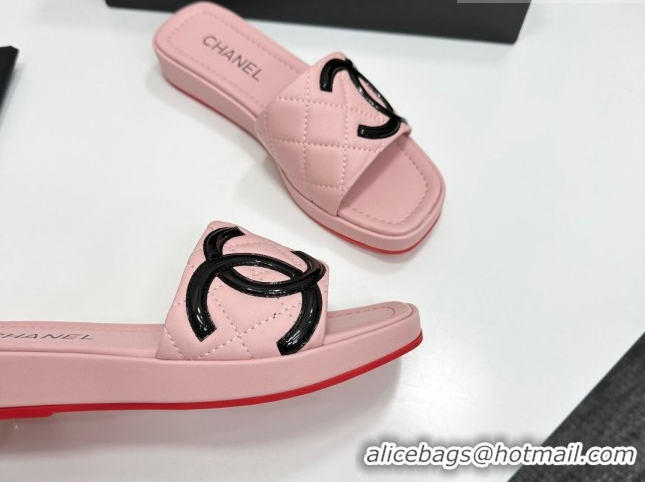 Hot Style Chanel Lambskin Leather Wedge Slides Sandal CH030605 Pink 2026