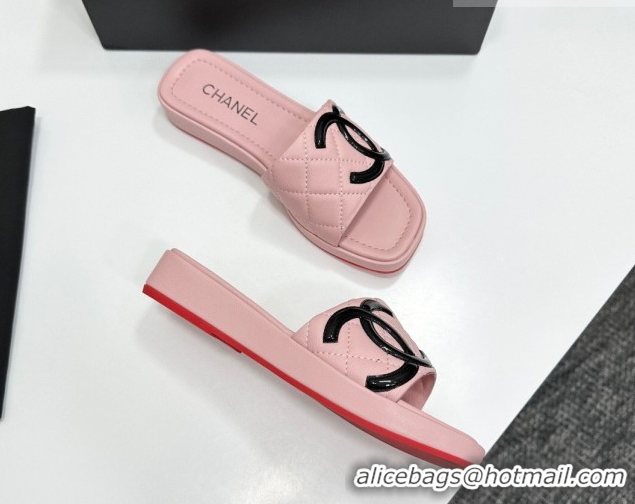 Hot Style Chanel Lambskin Leather Wedge Slides Sandal CH030605 Pink 2026