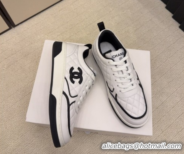 Good Looking Chanel Quilted Calfskin Leather Sneakers CH030607 White1 2026