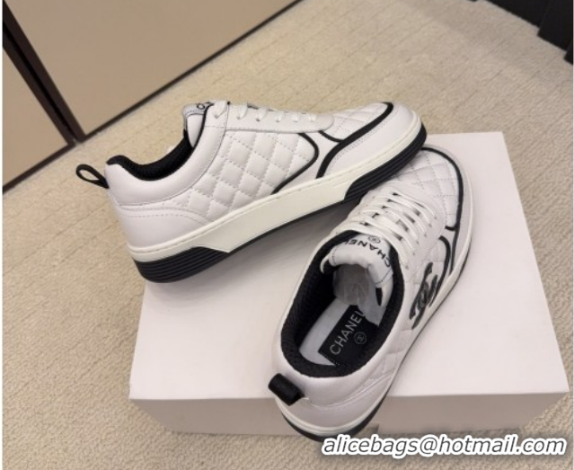 Good Looking Chanel Quilted Calfskin Leather Sneakers CH030607 White1 2026