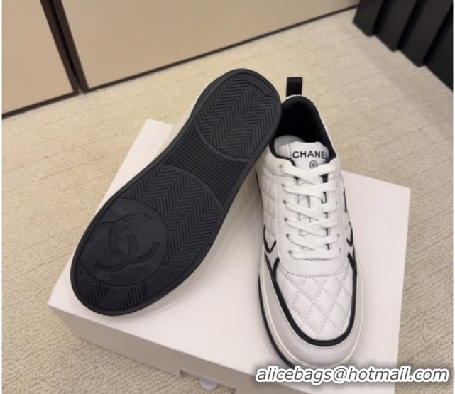 Good Looking Chanel Quilted Calfskin Leather Sneakers CH030607 White1 2026