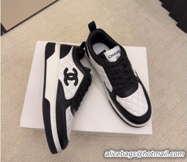 Good Quality Chanel Quilted Calfskin Leather Sneakers CH030607 White/Black 2026