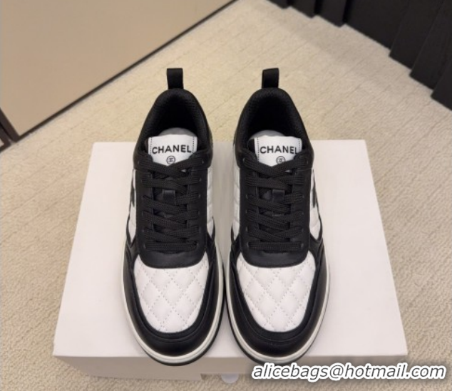Good Quality Chanel Quilted Calfskin Leather Sneakers CH030607 White/Black 2026