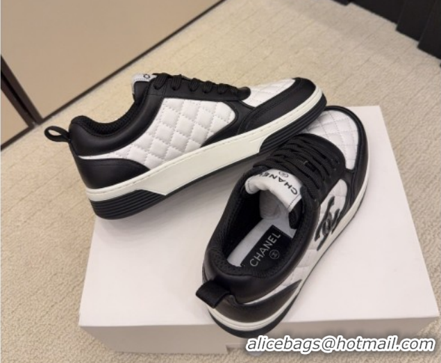 Good Quality Chanel Quilted Calfskin Leather Sneakers CH030607 White/Black 2026