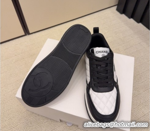 Good Quality Chanel Quilted Calfskin Leather Sneakers CH030607 White/Black 2026