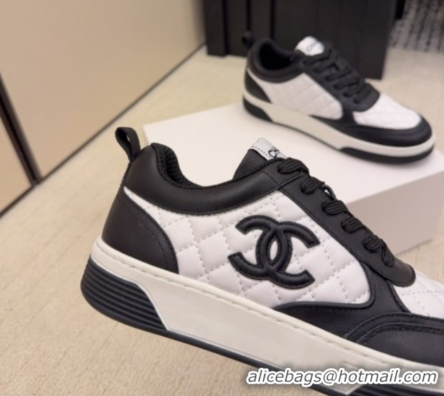 Good Quality Chanel Quilted Calfskin Leather Sneakers CH030607 White/Black 2026