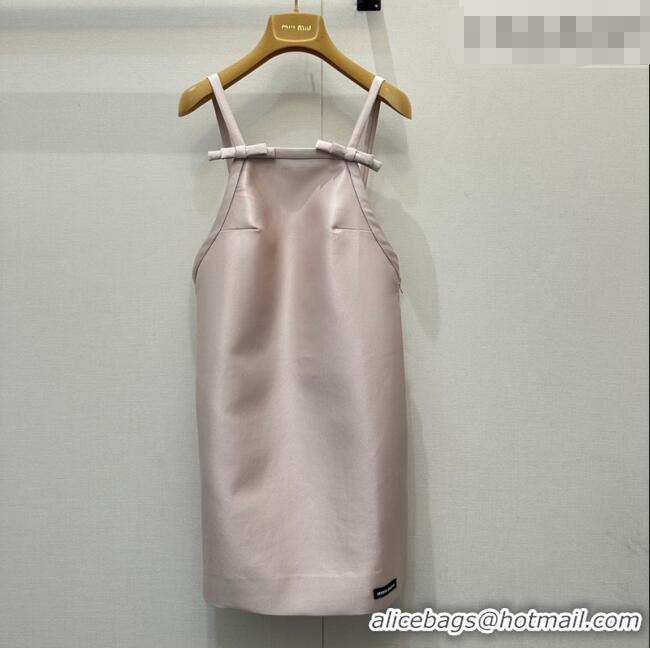 ​Good Product Miu Miu Satin Fabric Dress with Bow MM031009 Light Pink 2026
