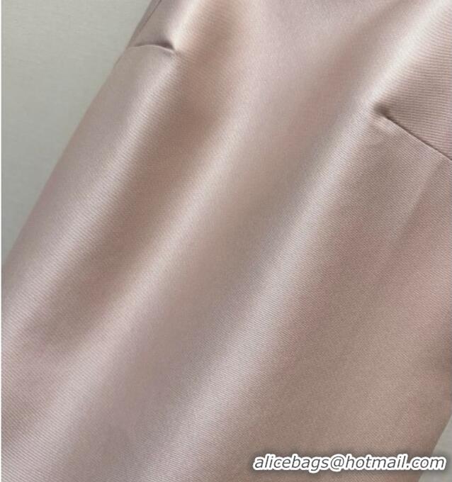 ​Good Product Miu Miu Satin Fabric Dress with Bow MM031009 Light Pink 2026