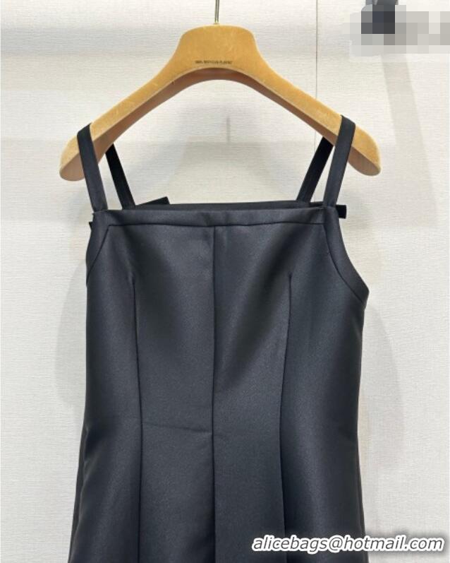 Low Cost Miu Miu Satin Fabric Long Dress with Bow MM031009 Black 2026