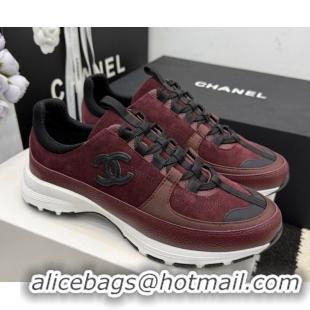 Best Product Chanel Calfskin Leather & Suede Sneakers G47010 Burgundy 2026