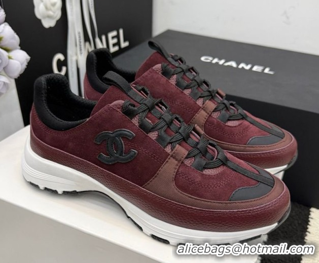 Best Product Chanel Calfskin Leather & Suede Sneakers G47010 Burgundy 2026