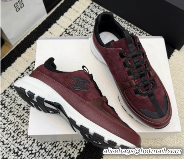 Best Product Chanel Calfskin Leather & Suede Sneakers G47010 Burgundy 2026