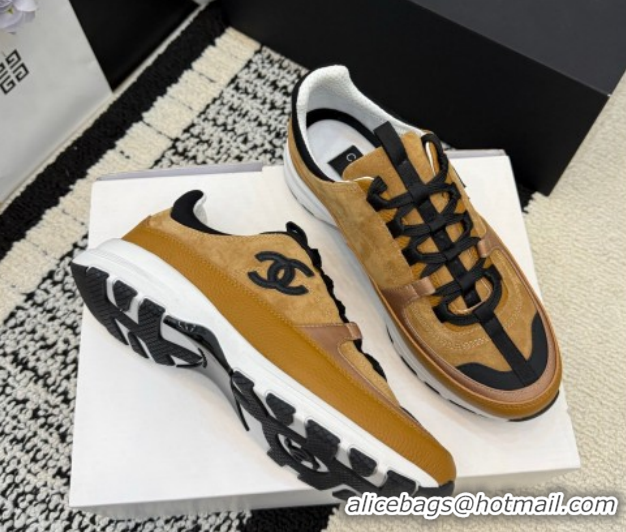 Good Product Chanel Calfskin Leather & Suede Sneakers G47010 Brown 2026