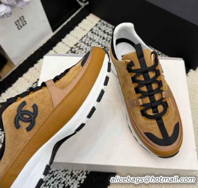 Good Product Chanel Calfskin Leather & Suede Sneakers G47010 Brown 2026