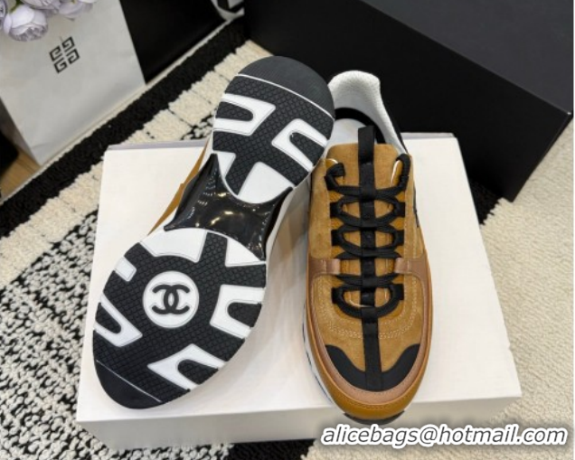 Good Product Chanel Calfskin Leather & Suede Sneakers G47010 Brown 2026
