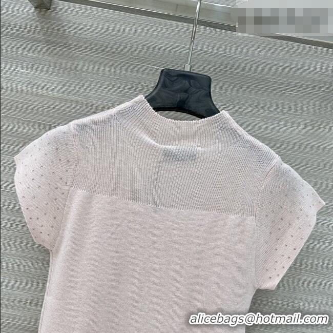 ​Traditional Specials Miu Miu Knit Shirt with Strass 0310 Light Pink 2026