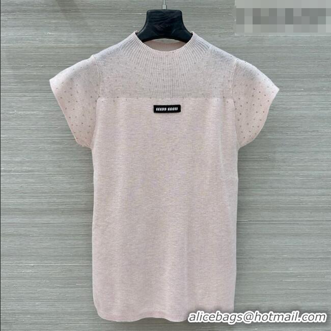 ​Traditional Specials Miu Miu Knit Shirt with Strass 0310 Light Pink 2026