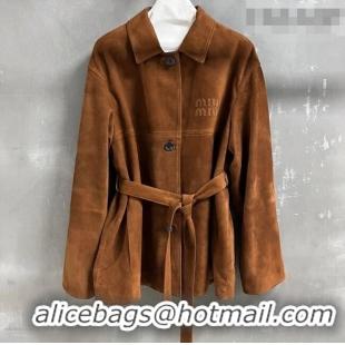 Fashion Discount Miu Miu Suede Jacket 0310 Gold-Tone 2026