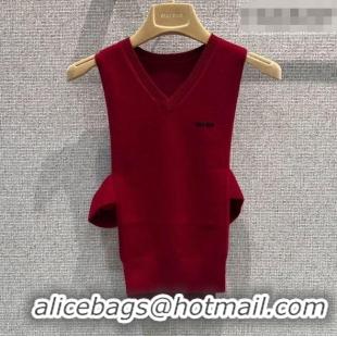 Big Discount Miu Miu Cashmere Knit Vest 0310 Red 2026