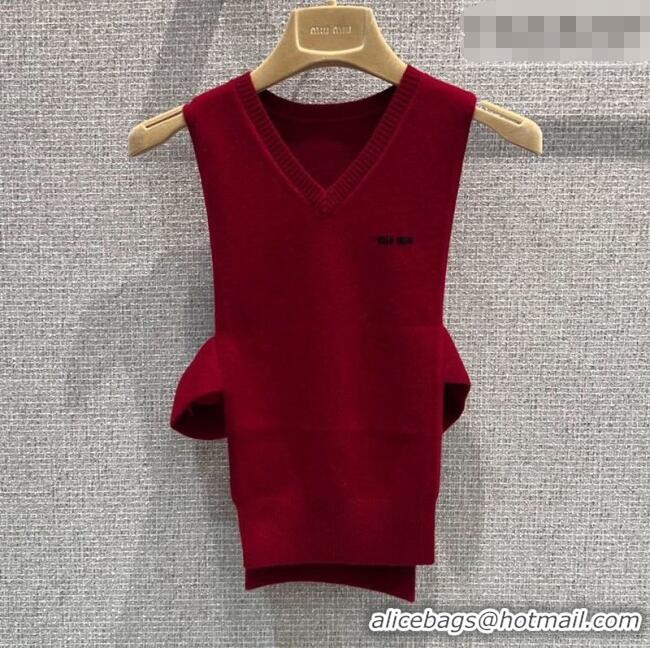 Big Discount Miu Miu Cashmere Knit Vest 0310 Red 2026