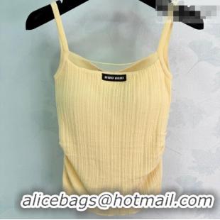 Top Design Miu Miu Wool Knit Vest MM031006 Yellow 2026