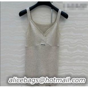 Most Popular Miu Miu Cotton Knit Long Vest MM031007 Grey 2026