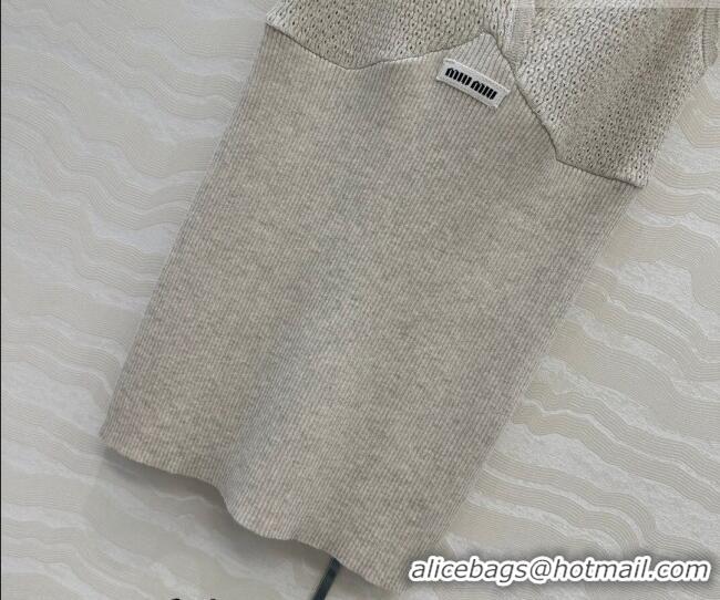 Most Popular Miu Miu Cotton Knit Long Vest MM031007 Grey 2026