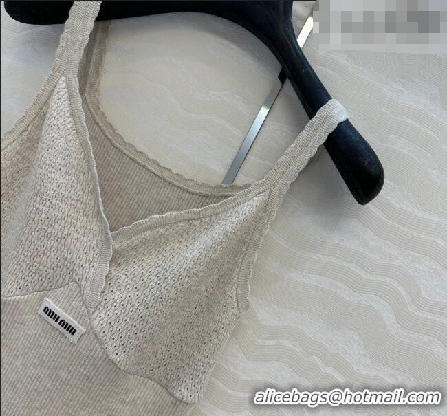 Most Popular Miu Miu Cotton Knit Long Vest MM031007 Grey 2026