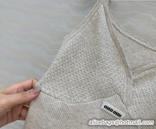 Most Popular Miu Miu Cotton Knit Long Vest MM031007 Grey 2026