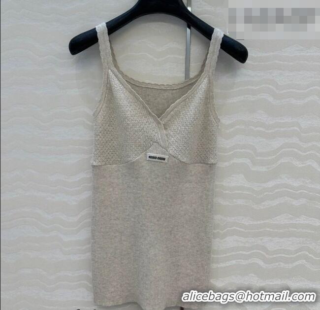 Most Popular Miu Miu Cotton Knit Long Vest MM031007 Grey 2026