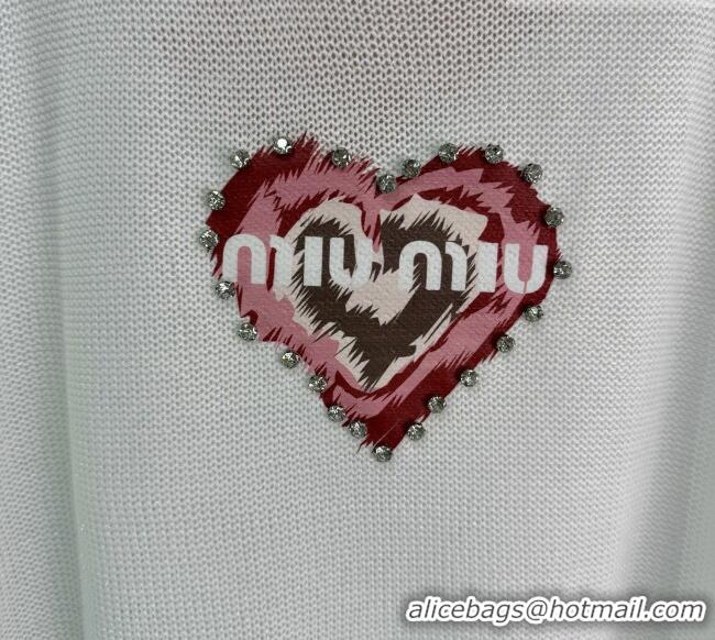Buy Discount Miu Miu Knit Heart Vest MM031010 White 2026