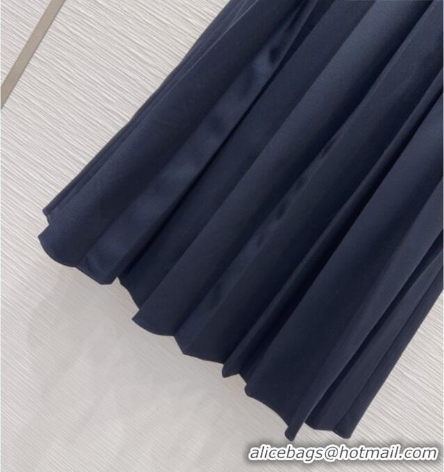 Pretty Style Miu Miu Long Skirt with Buckle MM031101 Dark Blue 2026