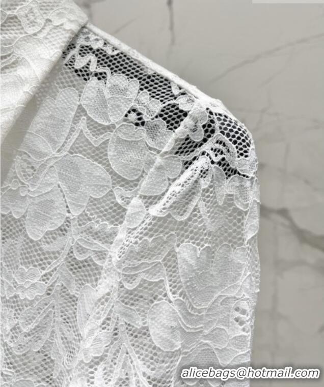 Big Discount Saint Laurent Lace Shirt S031002 White 2026