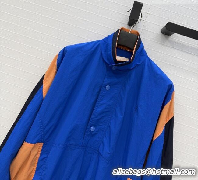 Buy New Cheap Saint Laurent CASSANDRE Windbreaker in Nylon S031003 Blue 2026