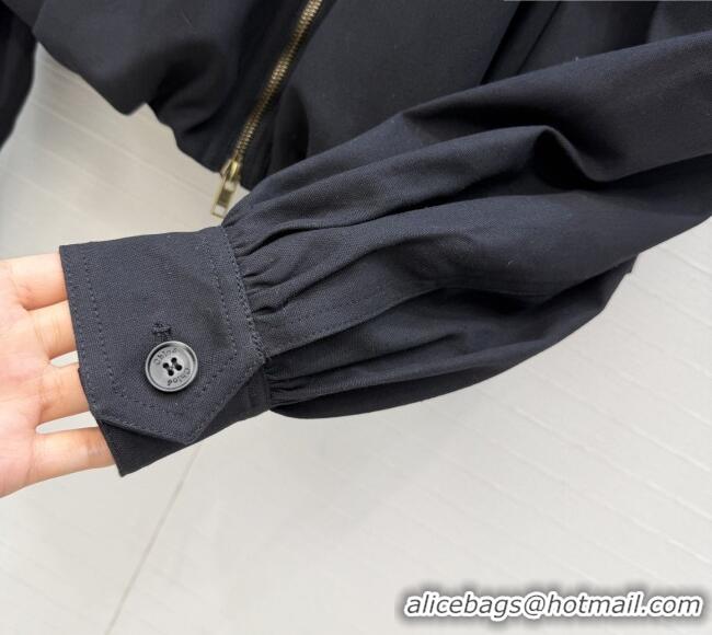 Super Quality Chloe Gathered Boule Jacket in Cotton 1006 Black 2026