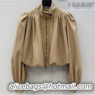 Top Grade Chloe Gathered Boule Jacket in Cotton 1006 Brown 2026