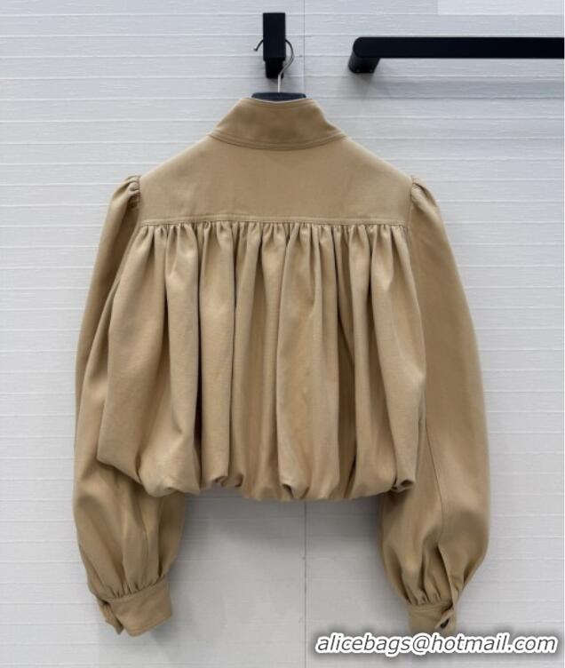 Top Grade Chloe Gathered Boule Jacket in Cotton 1006 Brown 2026