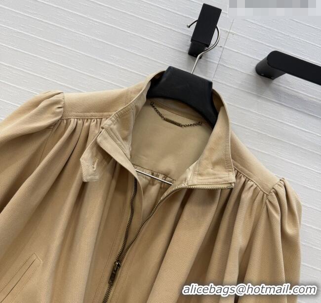 Top Grade Chloe Gathered Boule Jacket in Cotton 1006 Brown 2026